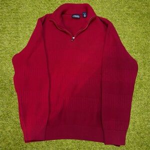 Chaps red quarter zip sweater Size XL